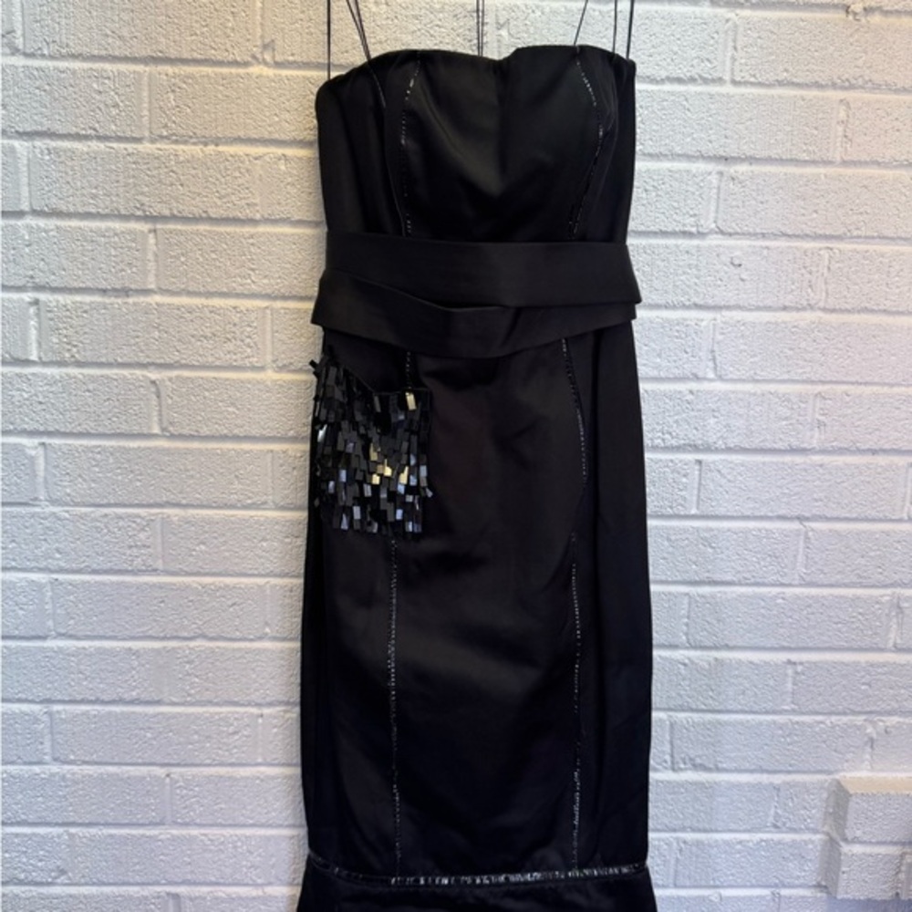 J. Mandel Paris Elegant Black Strapless Dress size 6